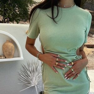 American Threads Raquel Loop Cinch Mini Dress NWT